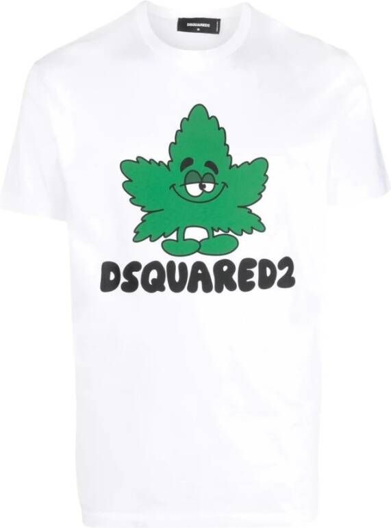 Dsquared2 Graphic Cool FIT T Shirt Wit Heren