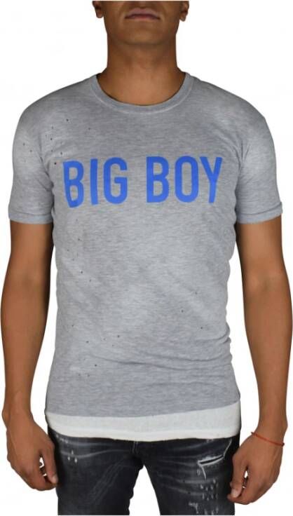 Dsquared2 Grijze Heren T-shirt met `Big Boy` Print Grijs Heren
