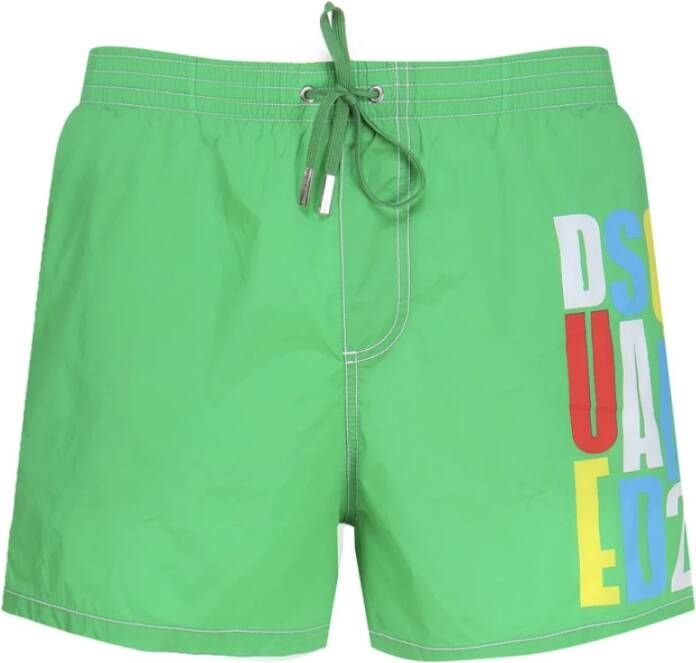 Dsquared2 Groene Beachwear met Logo Print voor Heren Groen Heren