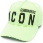 Dsquared2 Groene Geborduurde Logo Distressed Hoed Green Heren - Thumbnail 4