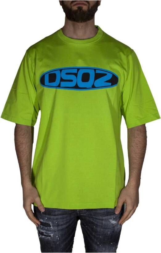 Dsquared2 Groene Ovale Logo T-Shirt Stijlvolle Upgrade voor Heren Groen Heren