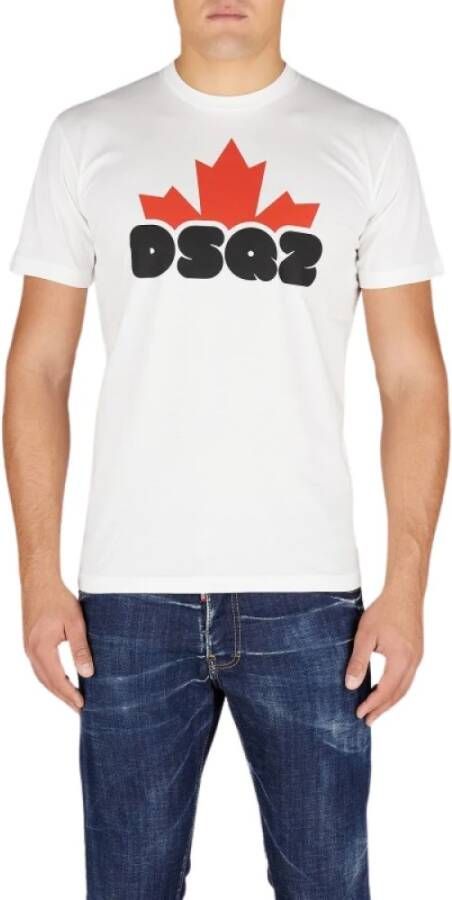 Dsquared2 Heren Cool Fit Katoenen T-Shirt Wit Heren
