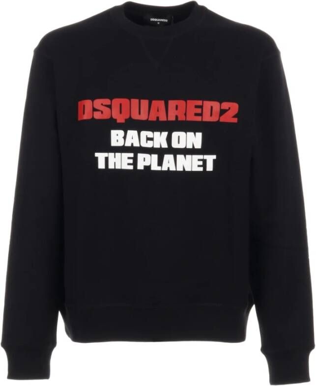 Dsquared2 Heren Katoenen Sweatshirt met Logo Print Zwart Heren