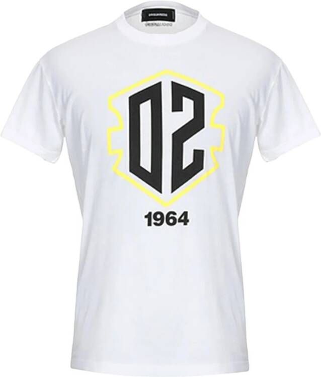 Dsquared2 Heren Print T-shirt Hoogwaardige Stof White Heren