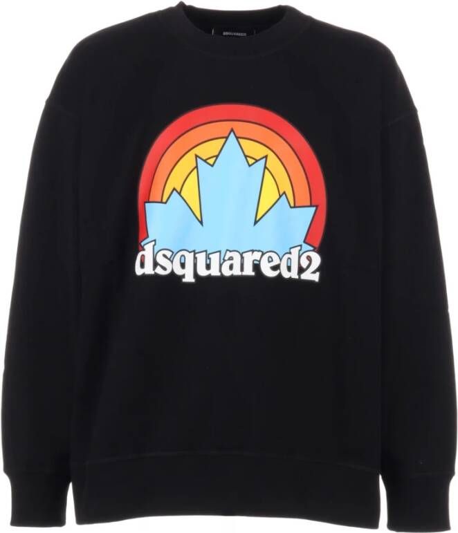 Dsquared2 Heren Sweatshirt met Logo Print Zwart Heren
