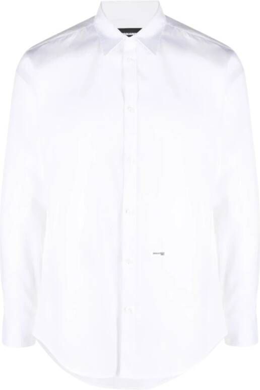 Dsquared2 Witte Stretch Katoenen Formele Overhemd White Heren