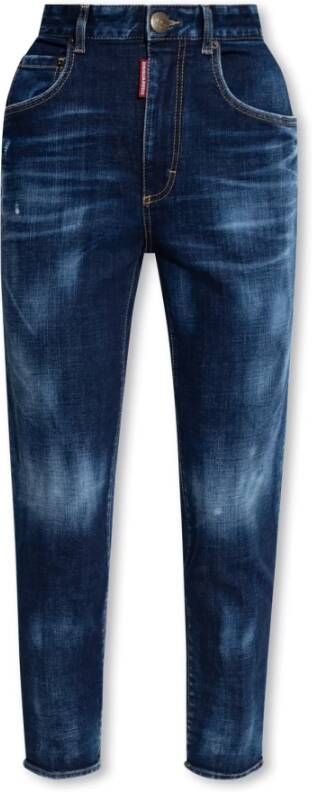 Dsquared2 Hoge taille cropped Twiggy jeans Blauw Dames