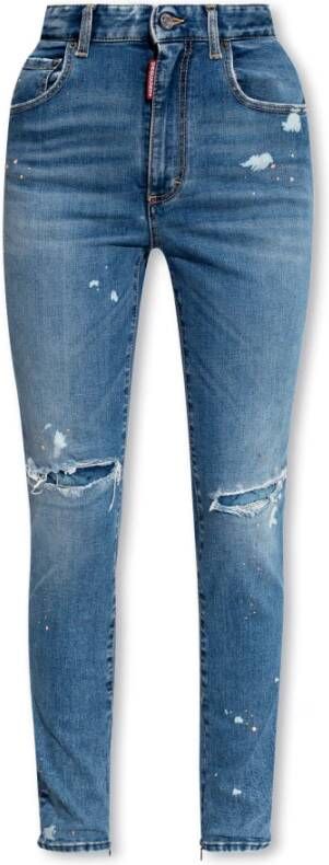 Dsquared2 Hoge Taille Twiggy jeans Blauw Dames