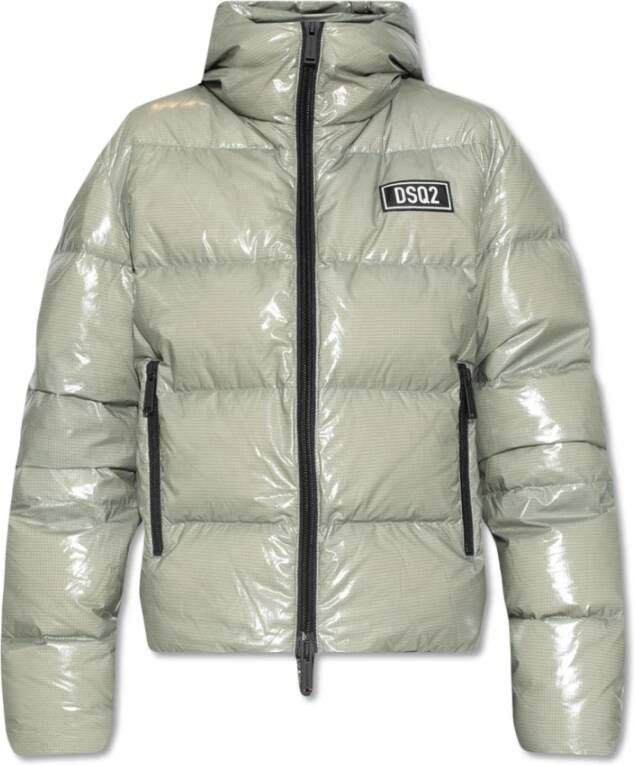 Dsquared2 Hooded down jacket Groen Dames