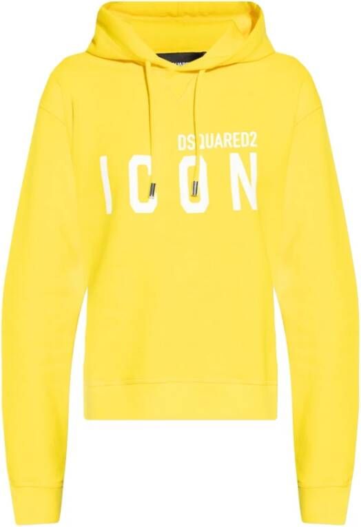 Dsquared2 Hoodie met logo Geel Dames