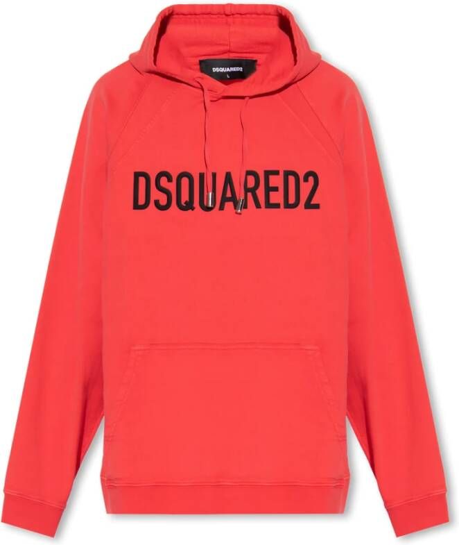 Dsquared2 Hoodie met verhoogd logo in levendig rood Red Heren