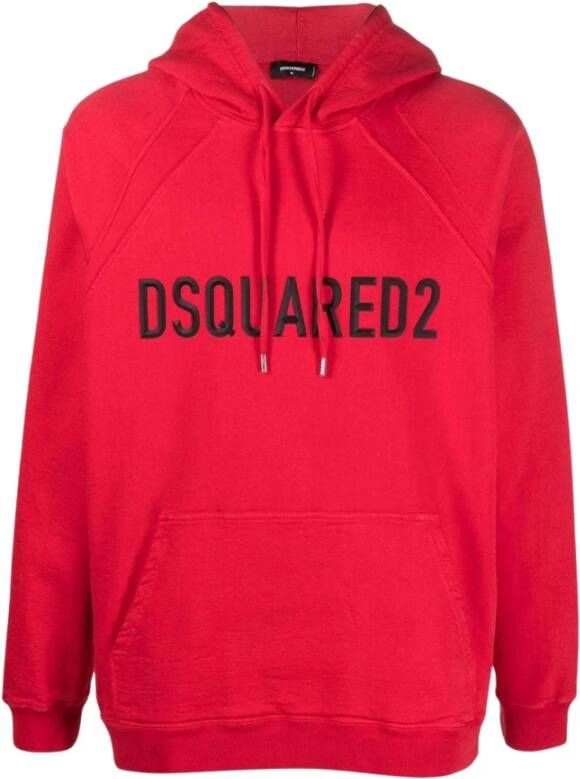 Dsquared2 Hoodie met verhoogd logo in levendig rood Heren