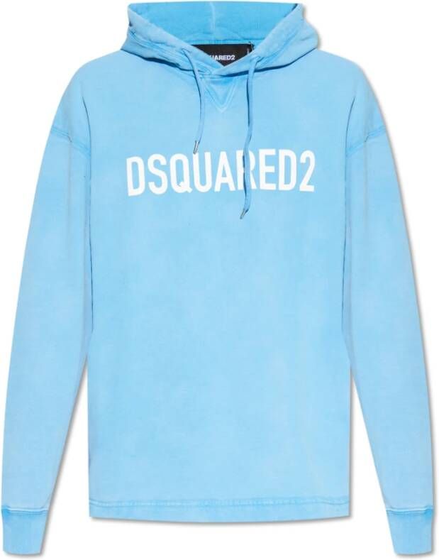 Dsquared2 Hoodie with logo Blauw Heren