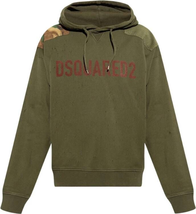 Dsquared2 Heren hoodie met trekkoord Green Heren