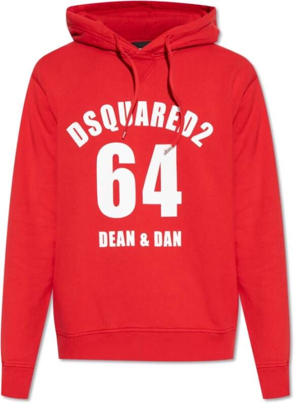 Dsquared2 Hoodie with logo Rood Heren