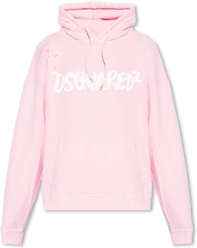 Dsquared2 Hoodie with logo Roze Heren
