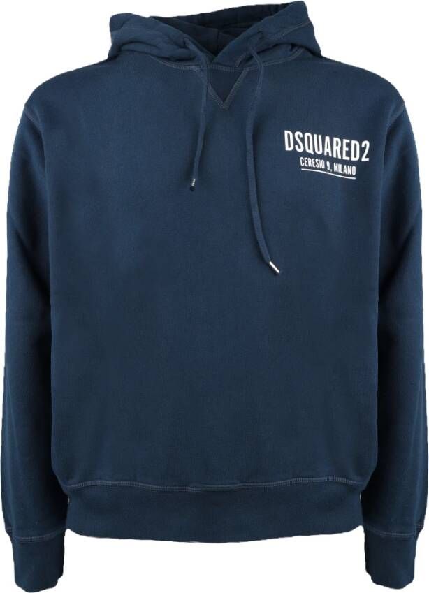 Dsquared2 Logo-print hoodie Blauw Heren