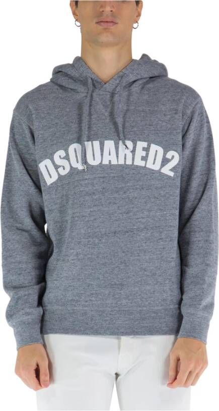 Dsquared2 Logo-geprinte hoodie Grijs Heren