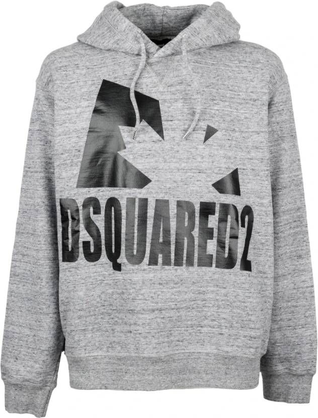 Dsquared2 Casual katoenen hoodie met modieuze capuchon Gray Heren