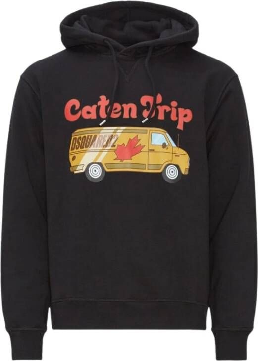 Dsquared2 Heren hoodie met grafische print Black Heren