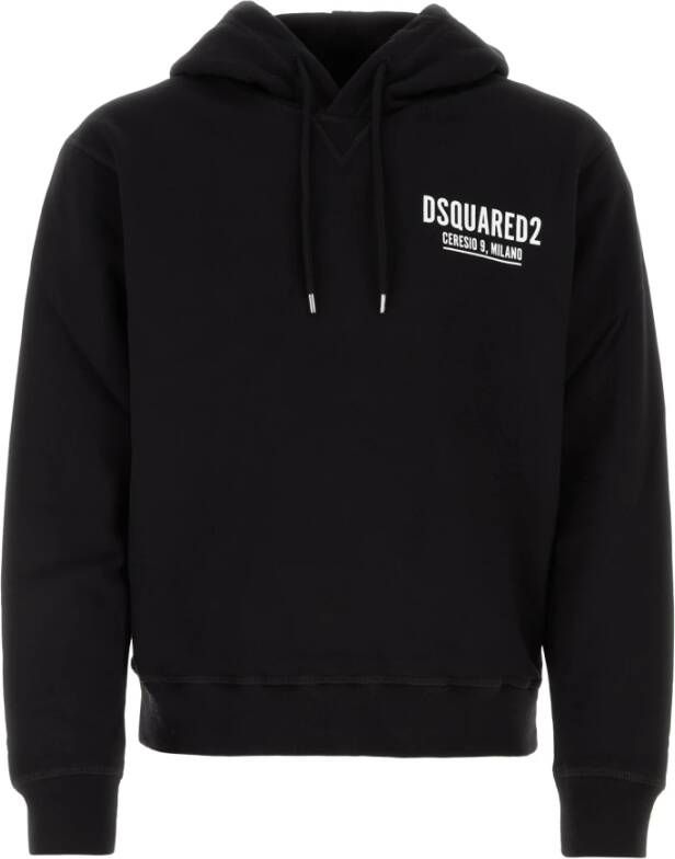 Dsquared2 Stijlvolle Fleece Sweatshirt Zwart Heren
