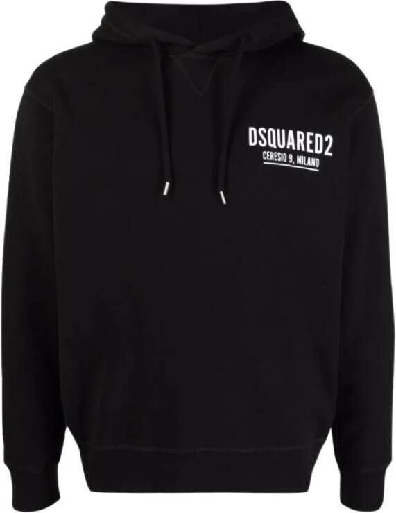 Dsquared2 Zwarte katoenen sweatshirt met capuchon Black Heren