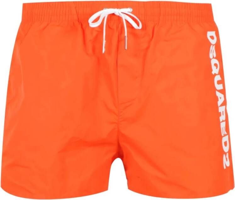 Dsquared2 Hoogwaardige Boxer Midi PA 100% zwemkleding Oranje Heren
