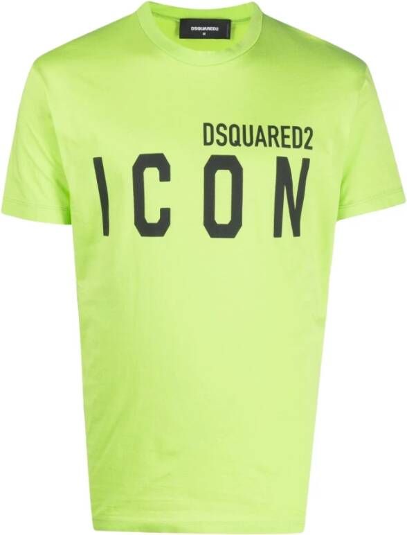 Dsquared2 Groen T-shirt met Logo en Korte Mouwen Green Heren