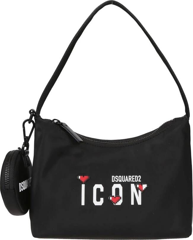 Dsquared2 Icon Hobo Tas Black Dames