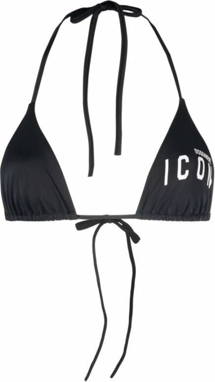 Dsquared2 Icon-print driehoek bikini top Zwart Dames
