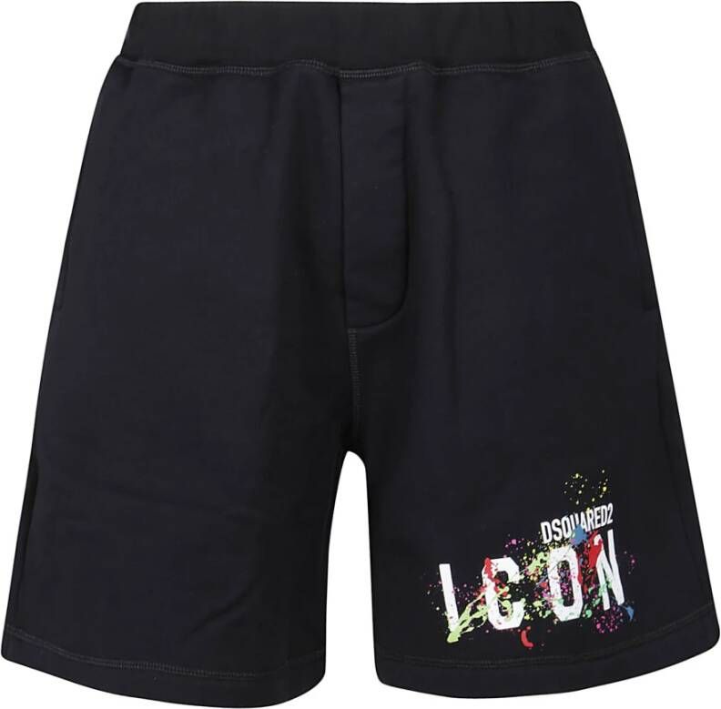 Dsquared2 Icon splatter kort Zwart Heren