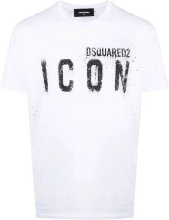 Dsquared2 Icon Spray Cool T-shirt Wit Heren