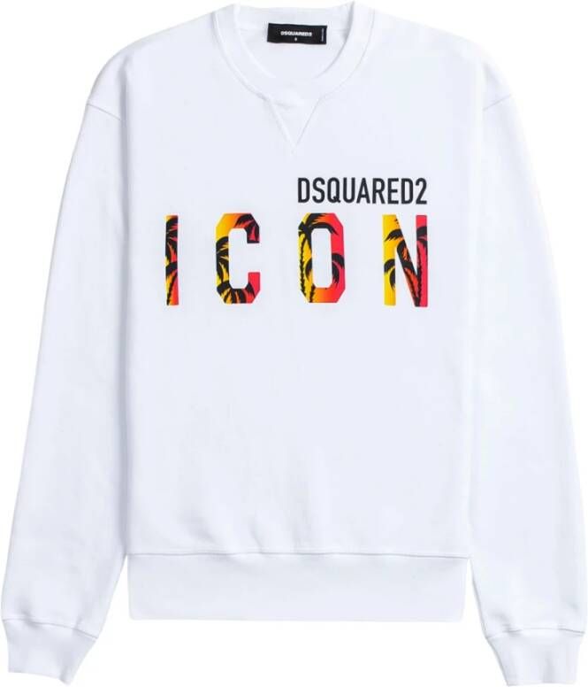 Dsquared2 Icon Sunset Cool Witte Sweaters Wit Heren