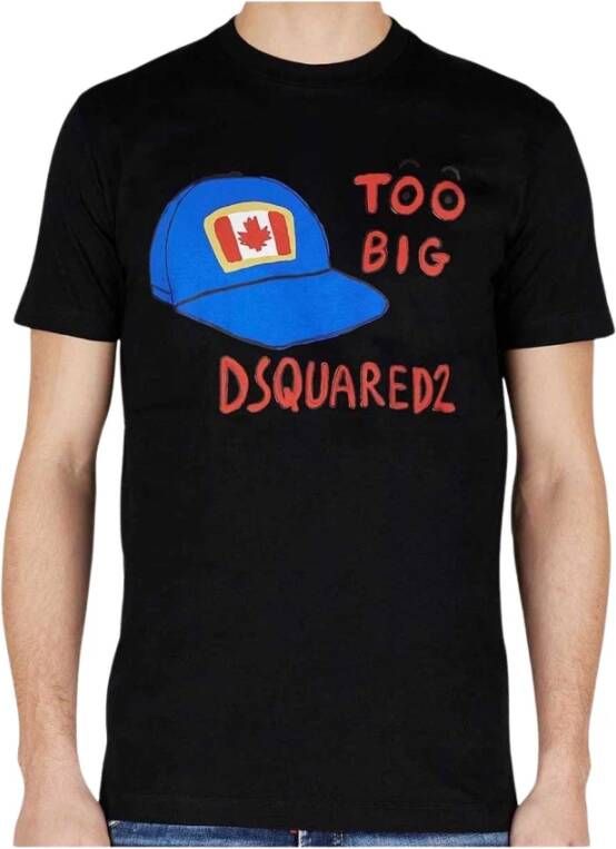 Dsquared2 Iconisch Cap Print T-Shirt voor Heren Zwart Heren