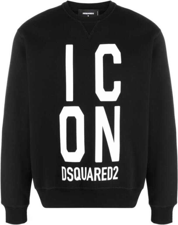 Dsquared2 Iconisch Logo-Print Katoenen Sweatshirt Zwart Heren