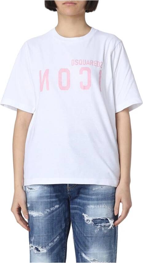 Dsquared2 Iconisch T-shirt voor vrouwen: Verhoog je modegame! White Dames