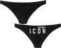 Dsquared2 Iconische katoenen bikinibroekjes Zwart Dames - Thumbnail 1
