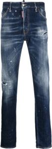 Dsquared2 Indigo Blauwe Slim-Fit Jeans met Distressed Effect Blauw Heren