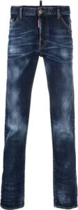 Dsquared2 Indigo Logo-Patch Straight-Leg Jeans Blauw Heren