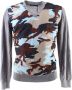 Dsquared2 Italiaanse Exclusieve Camouflage Wol V-Hals Trui Grijs Heren - Thumbnail 1