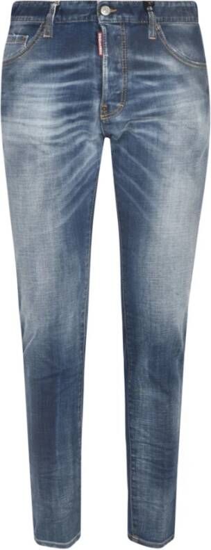 Dsquared2 Slim-fit Blauwe Jeans met Verweerde Details Blauw Heren