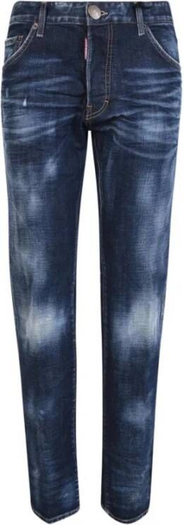 Dsquared2 Cool Guy Blauwe Jeans Slim Fit Vervaagd Effect Blauw Heren