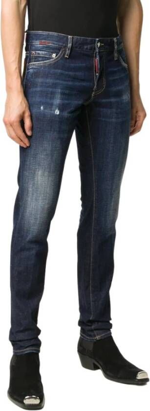 Dsquared2 Slim Fit Blauwe Jeans met Opgezet Logo Blue Heren