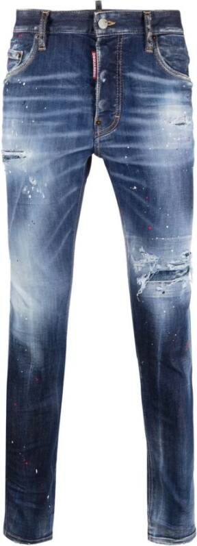 Dsquared2 Blauwe Slim-Fit Jeans Ss23 Blue Heren