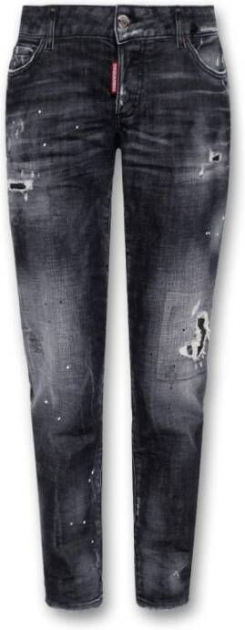 Dsquared2 Slim-fit Distressed Zwarte Jeans voor Dames Black Dames