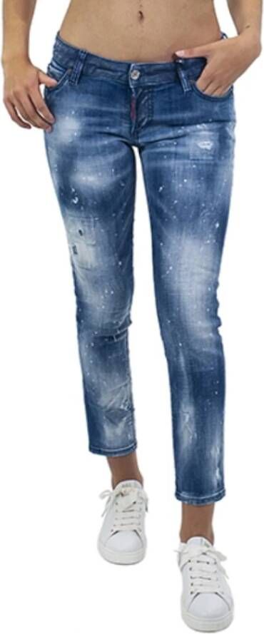 Dsquared2 Jennifer Crop Skinny Jeans Blauw Dames