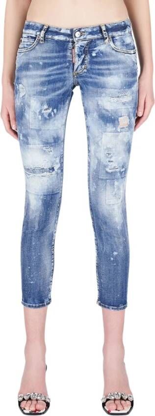 Dsquared2 Heldere Was Cropped Jeans Blue Dames