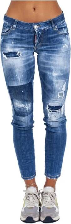 Dsquared2 Jennifer Ripped Stitched Jeans Blauw Dames