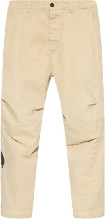 Dsquared2 Beige Katoenen Tapered Casual Broek Beige Heren