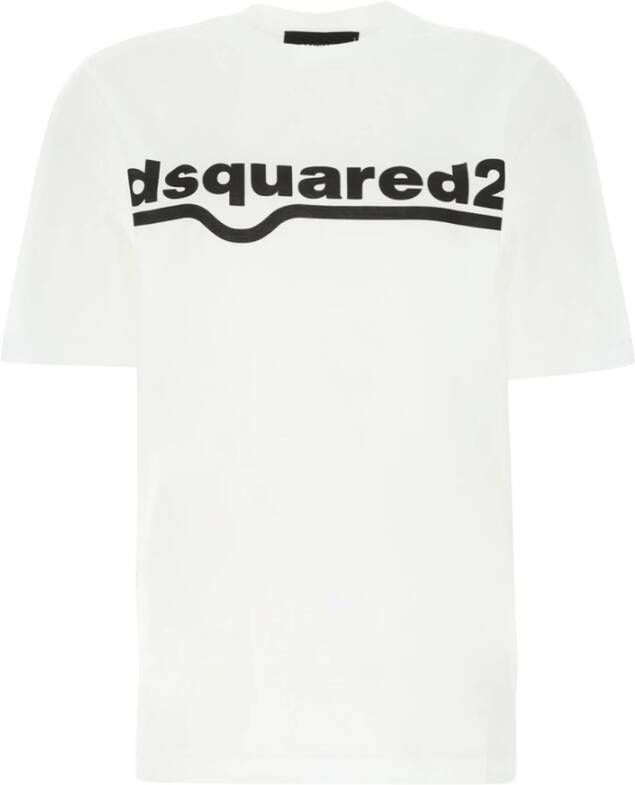 Dsquared2 Katoenen Logo T-shirt Wit Heren